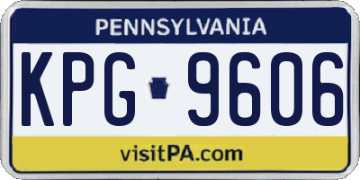PA license plate KPG9606