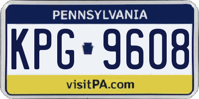PA license plate KPG9608