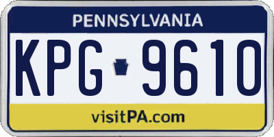 PA license plate KPG9610