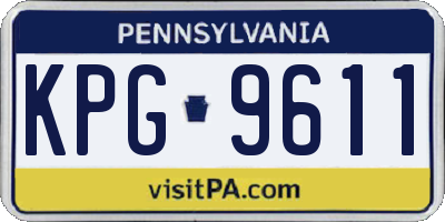PA license plate KPG9611