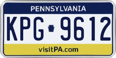 PA license plate KPG9612