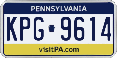 PA license plate KPG9614