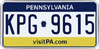PA license plate KPG9615