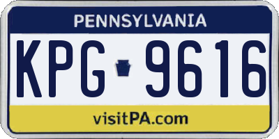 PA license plate KPG9616