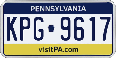 PA license plate KPG9617