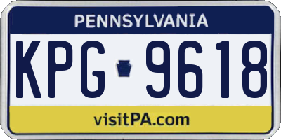 PA license plate KPG9618