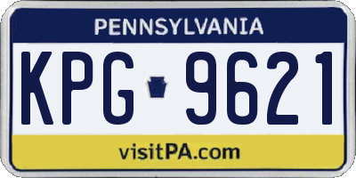 PA license plate KPG9621
