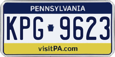 PA license plate KPG9623