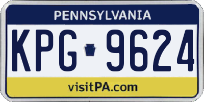 PA license plate KPG9624
