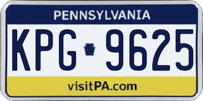 PA license plate KPG9625