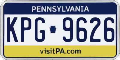 PA license plate KPG9626