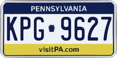 PA license plate KPG9627