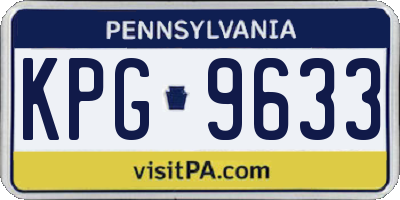 PA license plate KPG9633