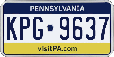 PA license plate KPG9637