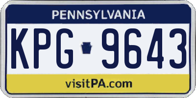 PA license plate KPG9643