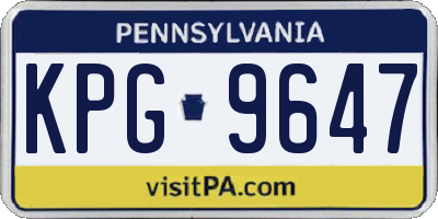PA license plate KPG9647