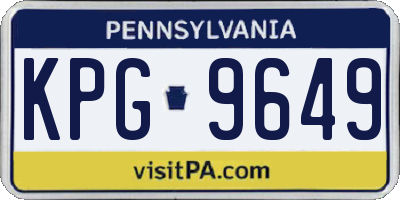 PA license plate KPG9649