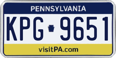 PA license plate KPG9651