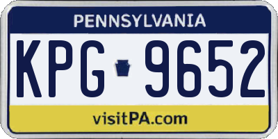 PA license plate KPG9652