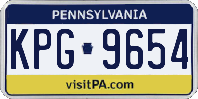 PA license plate KPG9654