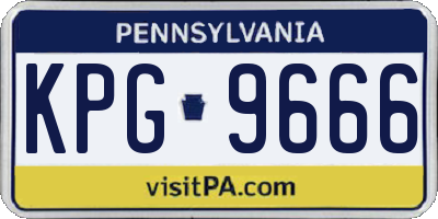 PA license plate KPG9666