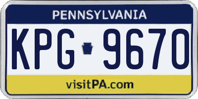 PA license plate KPG9670