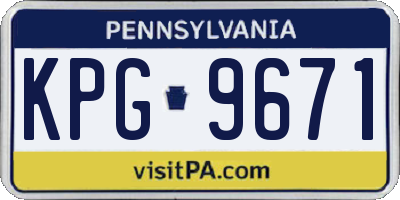PA license plate KPG9671