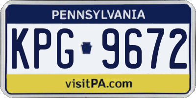 PA license plate KPG9672