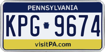PA license plate KPG9674