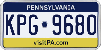 PA license plate KPG9680