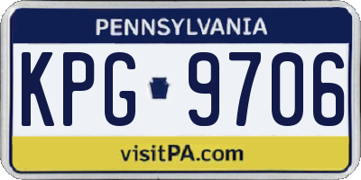 PA license plate KPG9706