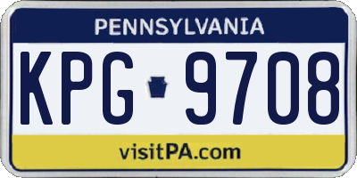 PA license plate KPG9708