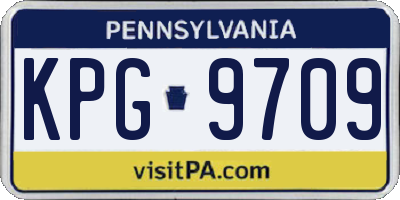 PA license plate KPG9709