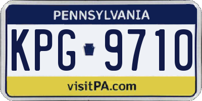 PA license plate KPG9710