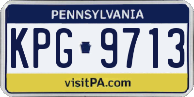 PA license plate KPG9713