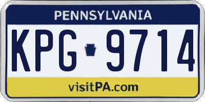 PA license plate KPG9714