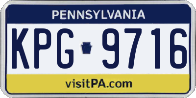 PA license plate KPG9716