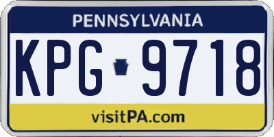 PA license plate KPG9718