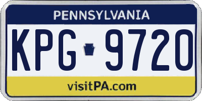 PA license plate KPG9720