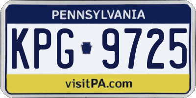 PA license plate KPG9725