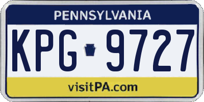 PA license plate KPG9727
