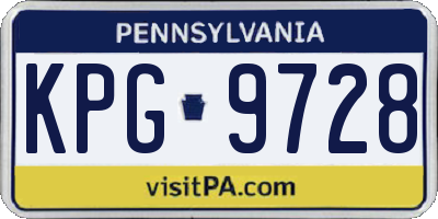 PA license plate KPG9728