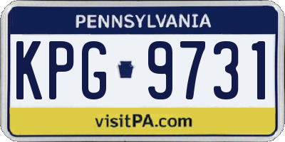 PA license plate KPG9731