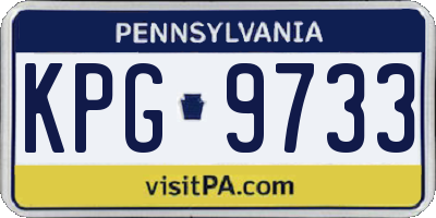 PA license plate KPG9733