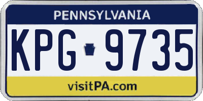 PA license plate KPG9735