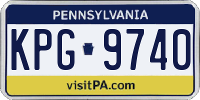 PA license plate KPG9740