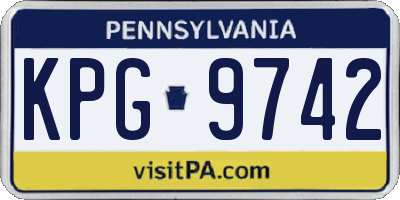 PA license plate KPG9742