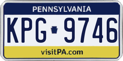 PA license plate KPG9746