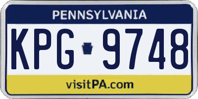 PA license plate KPG9748