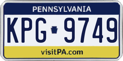 PA license plate KPG9749